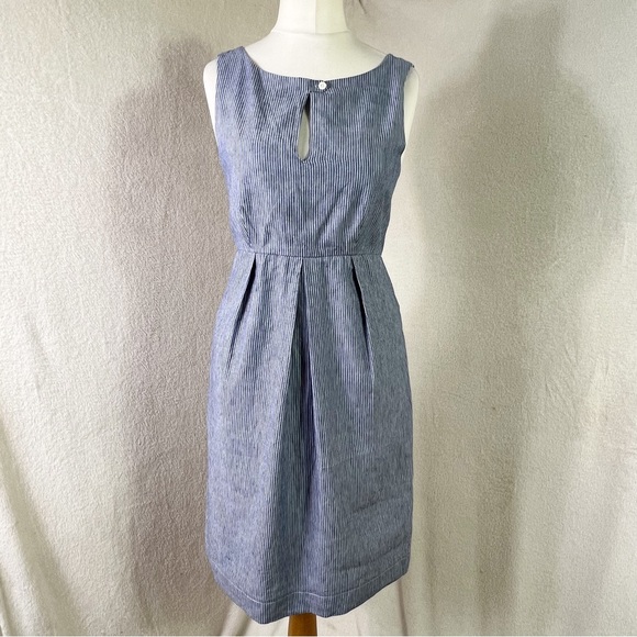 MaxMara Dresses & Skirts - MaxMara Weekend Blue & White Striped Linen & Cotton Lightweight Dress UK 10